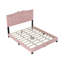 Size Upholstered Bed Frame With Rivet Design, Modern Velvet Platform Bed With Tufted Headboard,Pink-1733442943