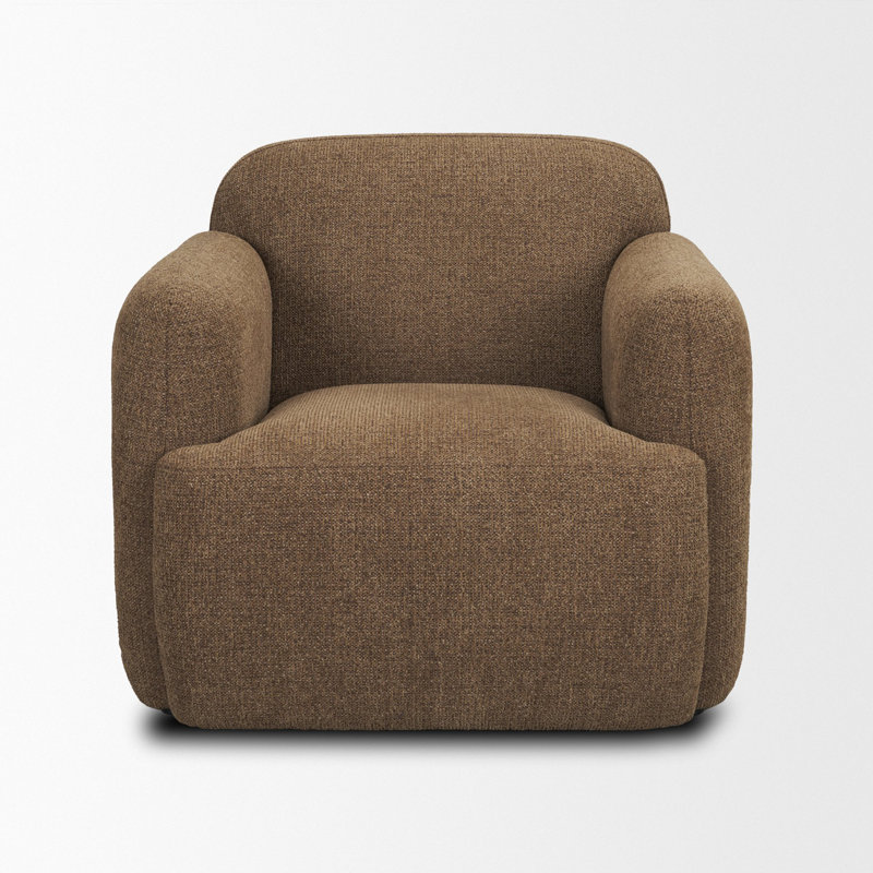 Saga Textured Fabric Upholstered Chair, Brown
