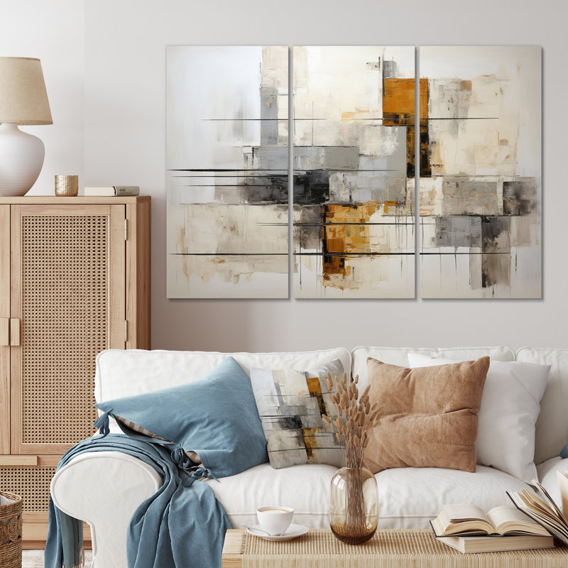 «Minimalist Montage III - Abstract Collages», reproduction d'art sur toile, H 28 po x l 36 po x P 1 po