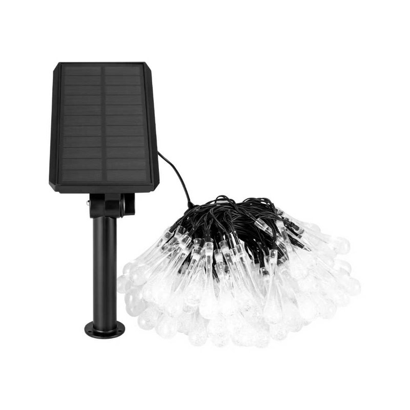 100-Light 39.4 ft. Solar Warm White Globe String Lights with Remote Control