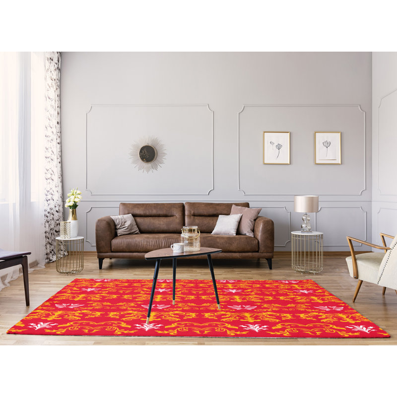 Damask Indoor Rug, Rectangle 9' x 12'