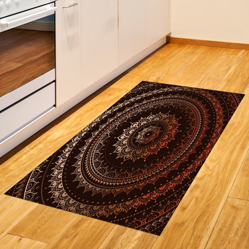 Mandala High Density Long Fiber Poly Threads Decorative Area Rug Carpet, Rectangle 2'7" x 5'