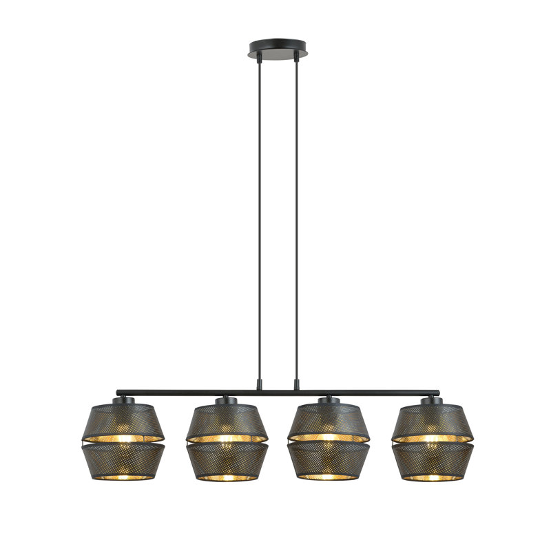 Abelle 4 - Light Steel Pendant, Black/Gold