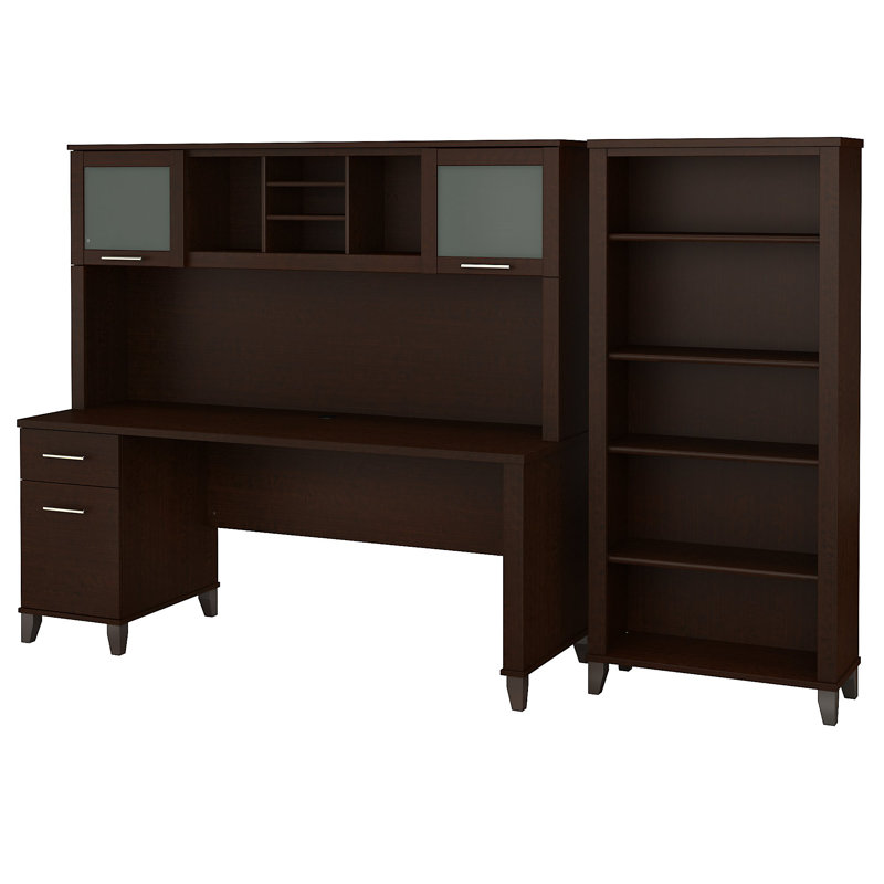 Bureau avec huche Ovia, Cerise mocha