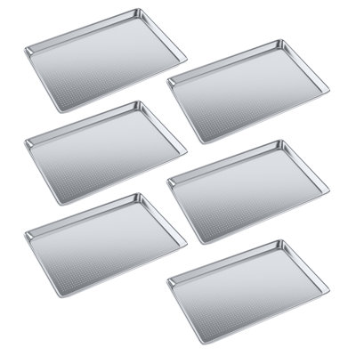 Paquet de 6 | 18 po X 26 po Moule à pain pleine grandeur en aluminium perforé | Idéal pour la cuisson, le rôtissage, le refroidissement, la préparation ou le rangement - un incontournable dans les restaurants, les boulangeries et les cuisines occupées.