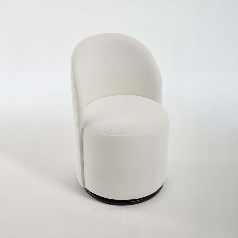 Chaise pivotante en velours 360 degrés, Crème, crème