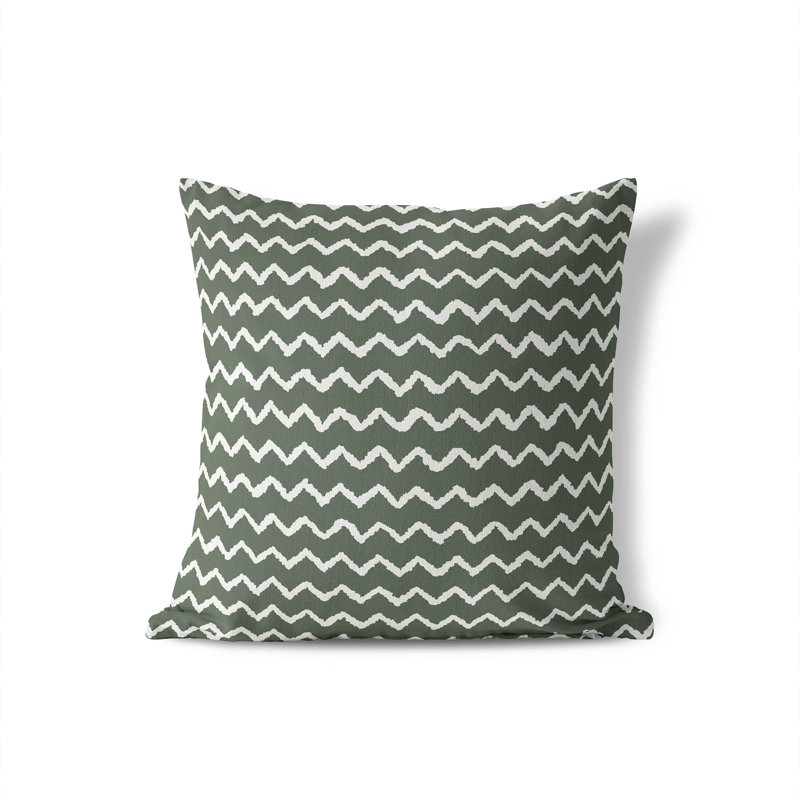 Coussin à chevrons, Chimichurri / vert, H 18 po x l 18 po