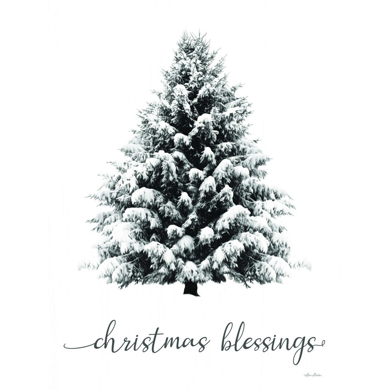 «Frant Christmas Blessings Snowy Tree», reproduction sur toile tendue, H 18 po x l 12 po