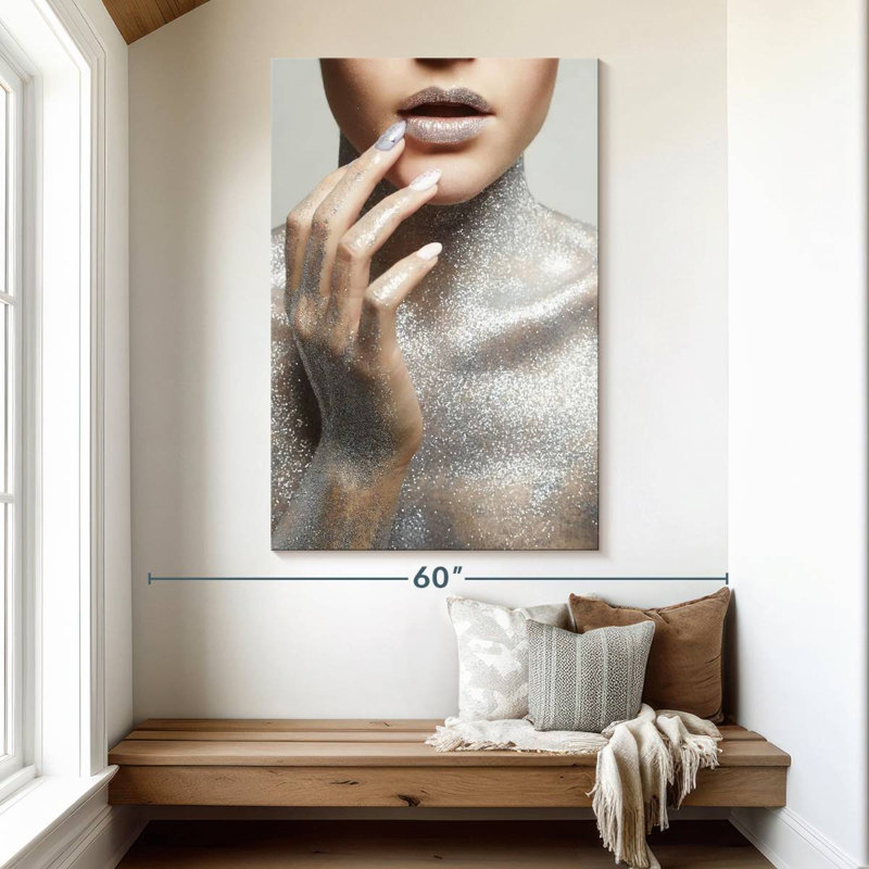 Shuttleworth Silver Glitter Chic, 51" H x 34" W