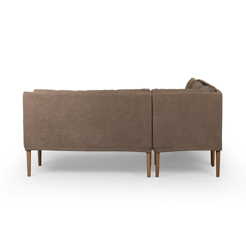 Aurelia Modular 3-Piece Slipcover Sectional, Right Hand Facing, 34.5" H x 114.5" W x 76" D, Broadway Coffee Linen
