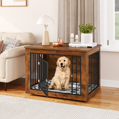 Wooden Dog Crate Furniture, Nightstand with Lock