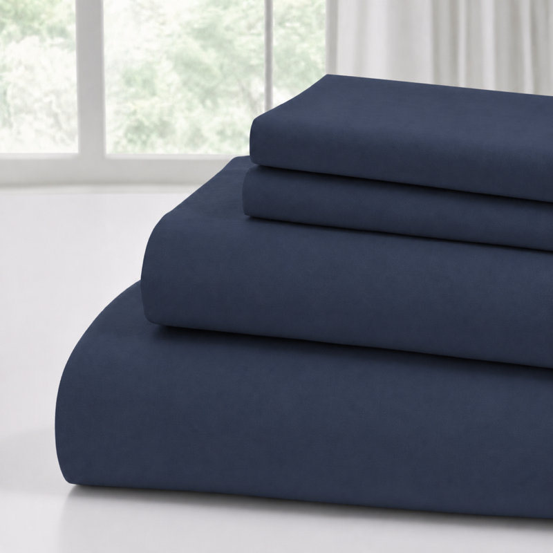 Ensemble de draps 4 pièces en microfibre ultra douce Modern Threads avec poches profondes, couleurs unies et imprimés