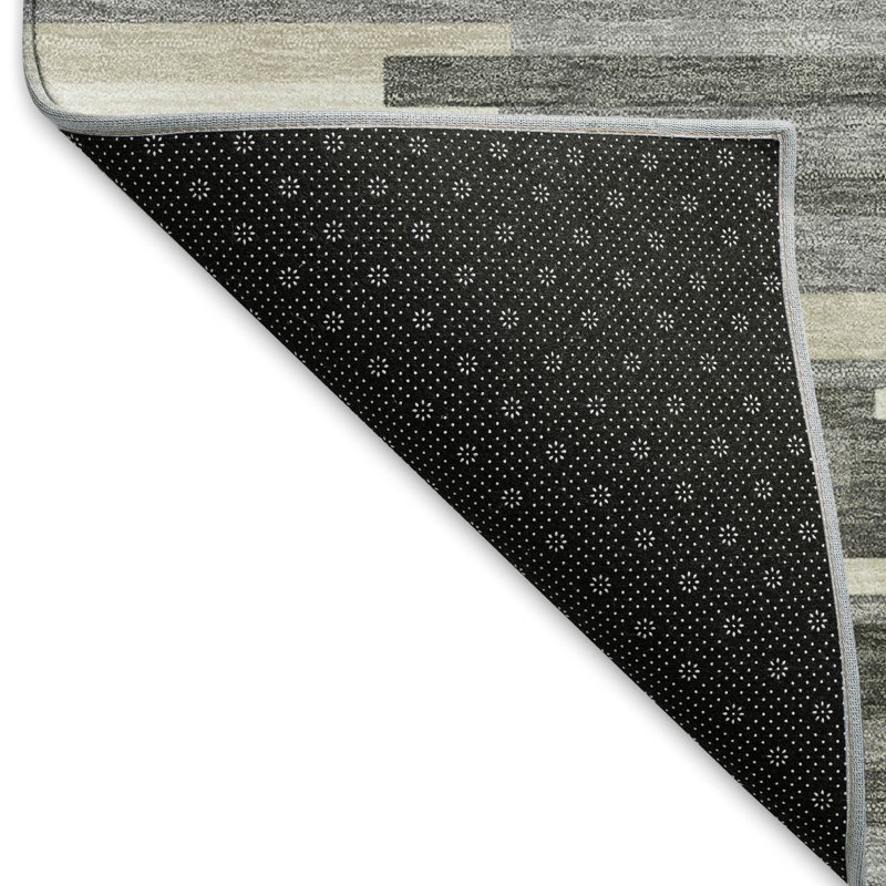 Premium Machine Washable Prisco Gray Rug, Rectangle 9' x 12'