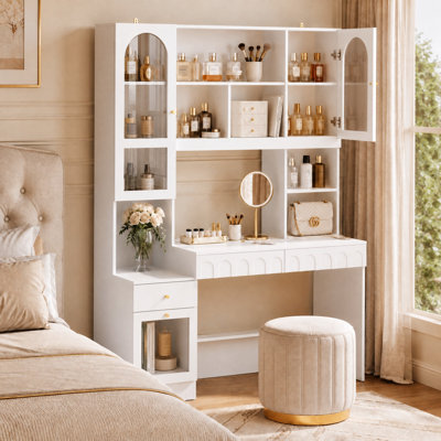 Armoire moderne avec coiffeuse et rangement solide