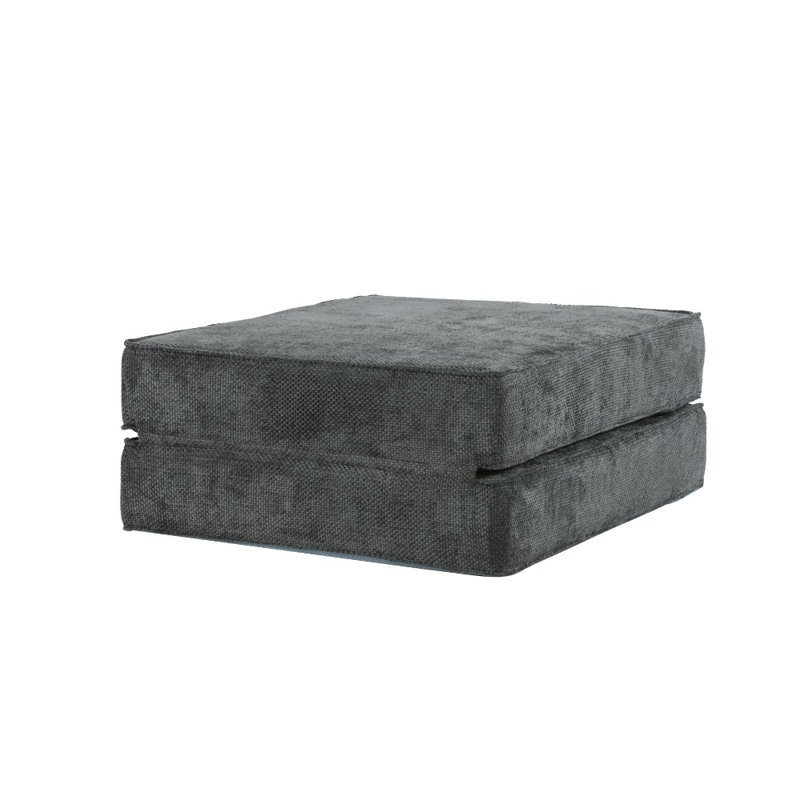 80 cm W Velvet Rectangle Ottoman, Grey