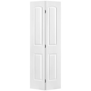 Paneled Manufactured Wood Primed Roman Top Smooth Interior Bi-Fold Door