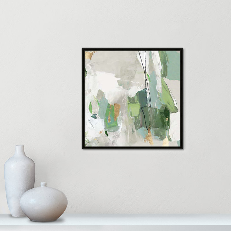 Enchanted Emerald II Print by Tom Reeves, Espresso Floater Framed, 25.5" H x 25.5" W x 2" D