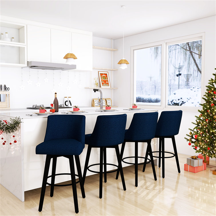 Loriell Swivel Bar & Counter Stools with Solid Wood Frame