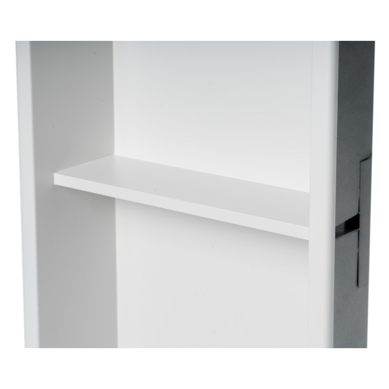 Tablette de douche adhésive en acier inoxydable, Blanc mat