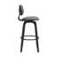 Tabouret de bar pivotant en bois noir de 30 po en similicuir gris avec métal noir