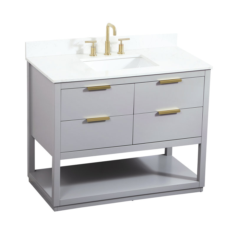 Ensemble de meuble-lavabo simple 42 po Felicity, Gris