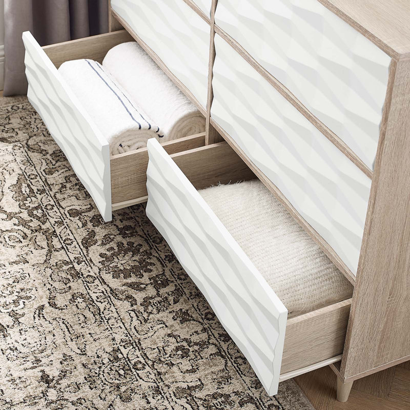 Modway Vespera 6-Drawer Dresser, Oak/White