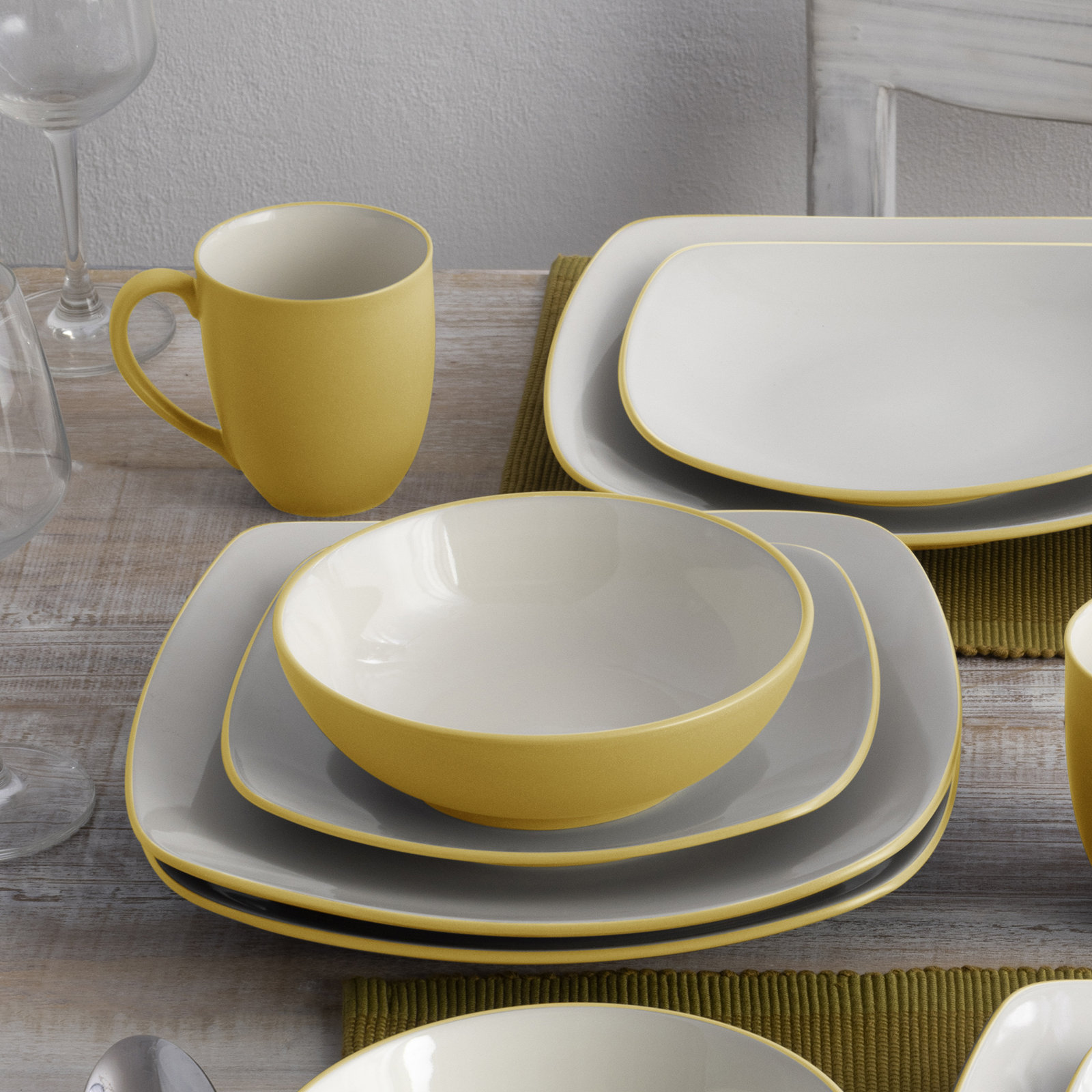 Noritake Colorwave Square Salad Plates, 8-1/4", Mustard