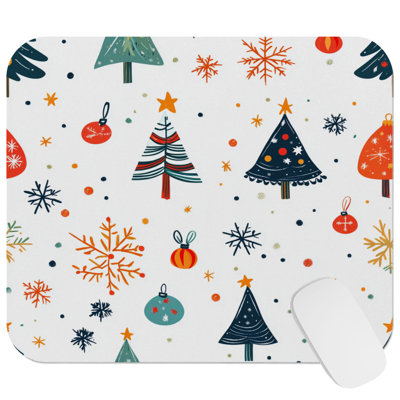 Holiday Christmas Tree Dreams VI Holidays Christmas Modern Gaming Cute Office Laptop Desk Pad Gift Mat Square Rectangle Non-Slip Mousepad