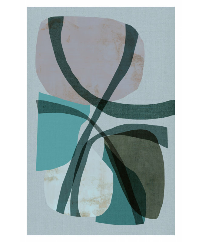 Soft Organic Shapes by Cartissi — Abstract Wall Art, 16 × 24, Matted Framed Print, Black