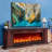 Walnut Solid Wood TV Cabinet Heating Fireplace-117792807