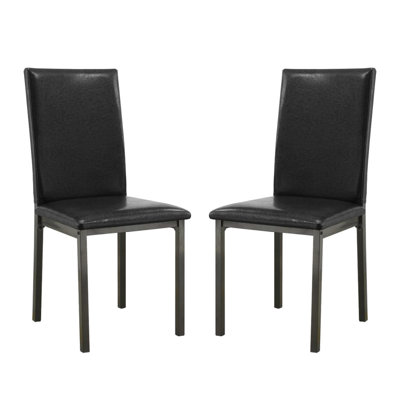 Ensemble de 2 chaises d'appoint rembourrées en similicuir