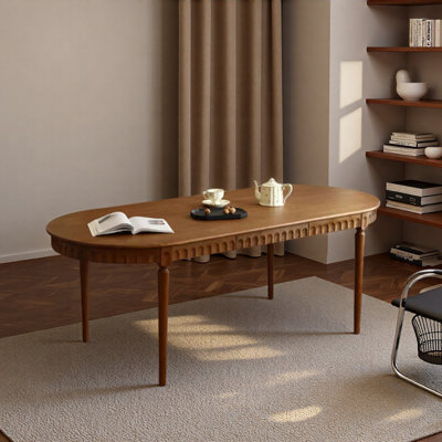 Bureau d'écriture ovale en bois de cerisier durable