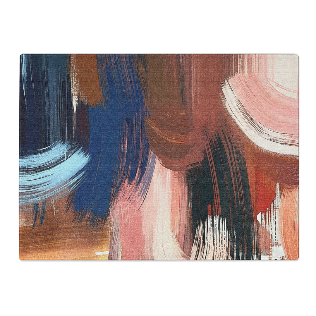 Brushstrokes Abstract Vol.9  Glass Chopping Board