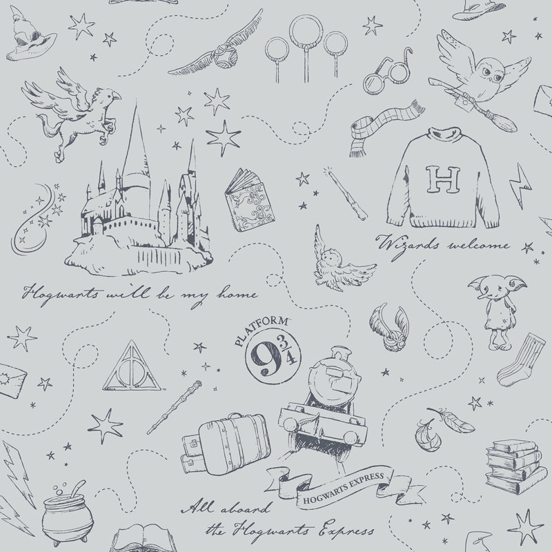Papier peint adhésif Harry Potter Magical Moments, Gris