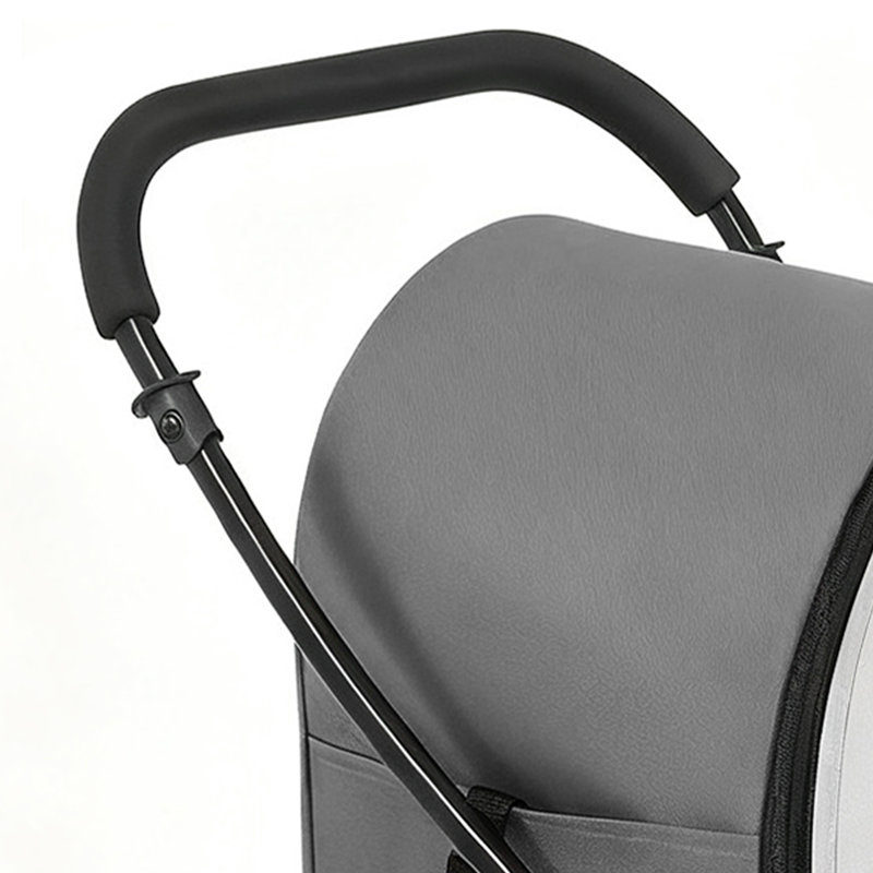Balconera Double-Decker Dog Stroller, Pet Buggy, Capacity Up To 30Kg, Foldable Dog Carrier With Mesh Windows, Grey
