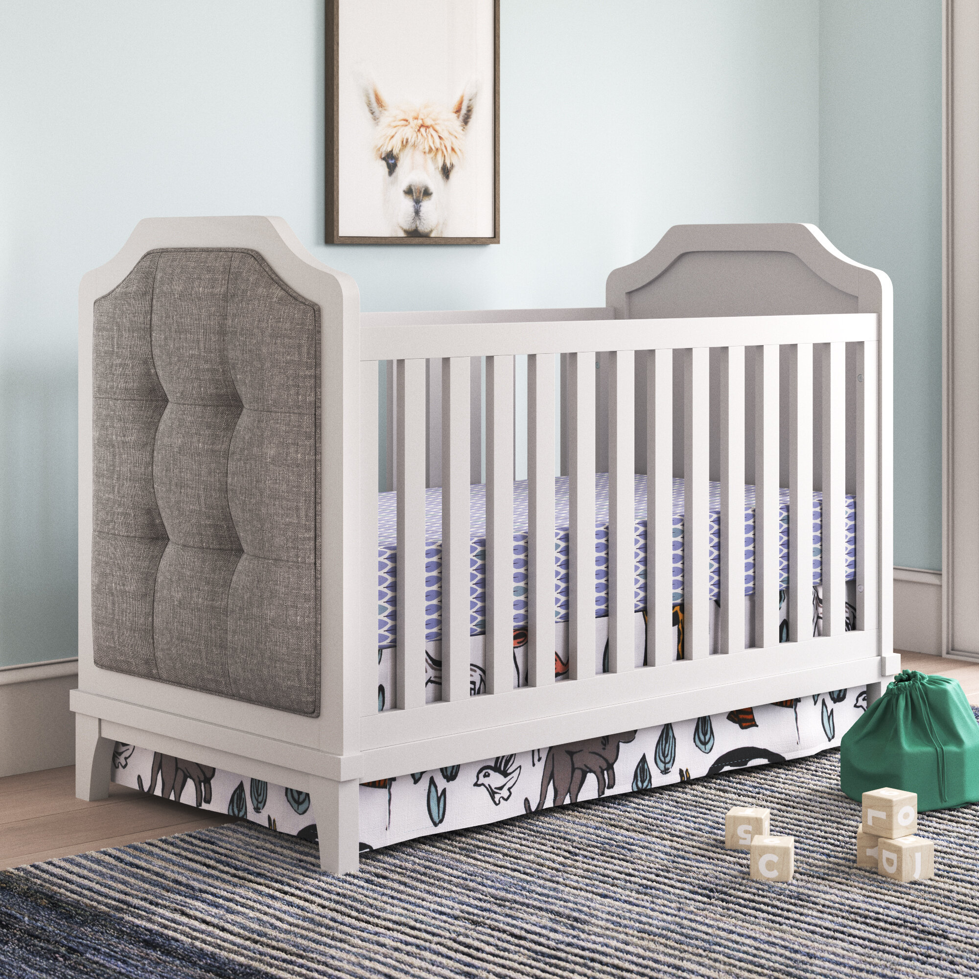 White 2024 upholstered crib