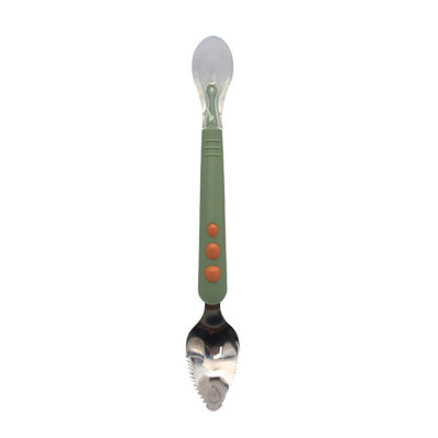 a Spoon Baby Fruit Scraper Spoon Stainless Steel Double Head Food Grade Fruit Supplement Children's Tableware