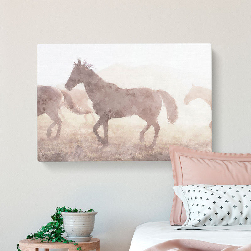 Horses In The Mist - Wrapped Canvas, 35cm H x 50cm W x 3cm D