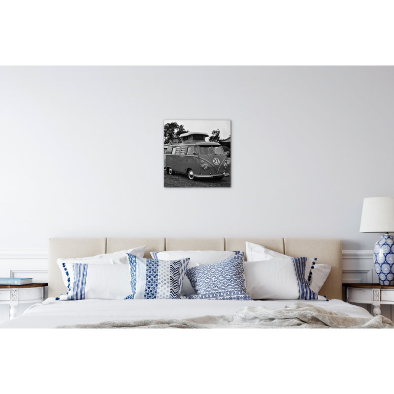 VW Camper by Art Studio 58x58 Cm Frameless Panel Lightweight Ready to Hang, MetalArt Materic