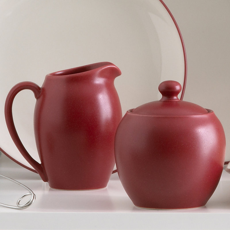 Ensemble sucrier et crémier Noritake Colorwave, Rouge