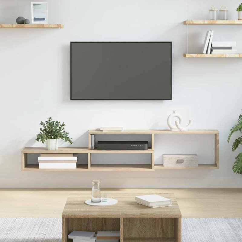 TV Stand, 28.5cm H x 150cm L x 25cm W, Oak