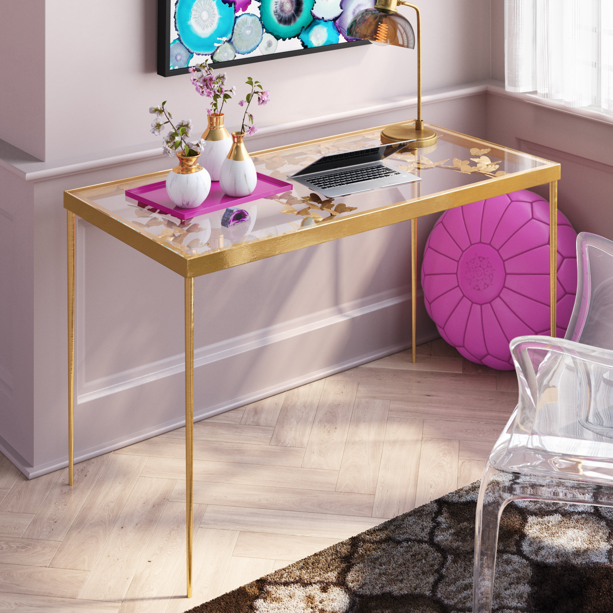 Mercer41 Chalanda Executive desk & Reviews | Wayfair