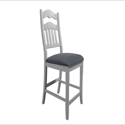 Chaises contemporaines blanches à hauteur de comptoir rembourrées avec dossier et échelle 2pc
