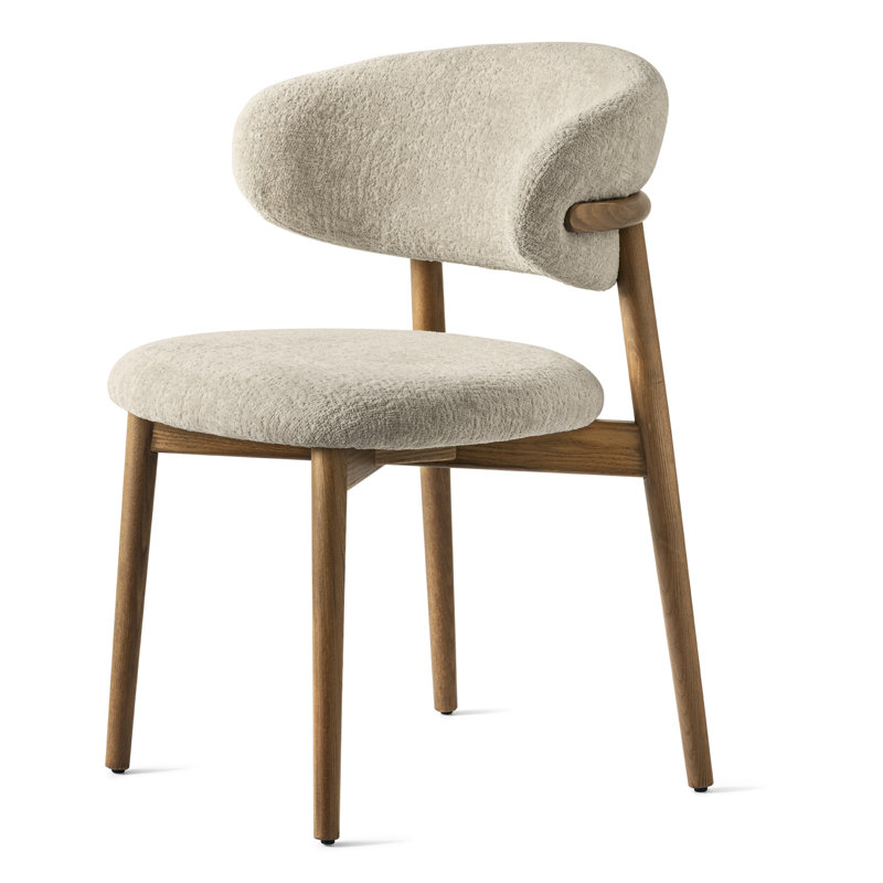 Oleandro Upholstered Chair with Metal Base, Walnut, Aspen Sand