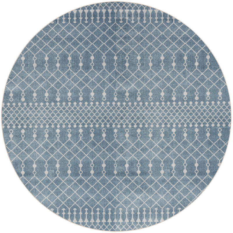 Kittie Washable Moroccan Indoor Rug, Round 7'10"