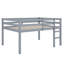 Structure de lit double, lit mezzanine compact en bois d'hévéa avec marches pour un accès facile-1956939203