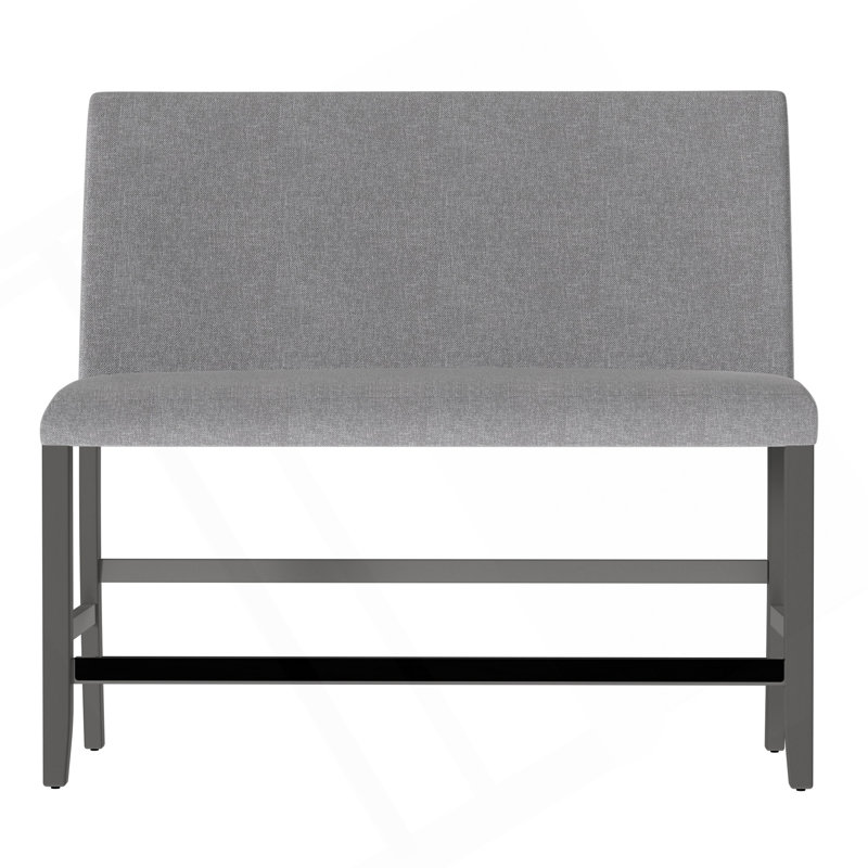 Banc rembourré gris avec dossier