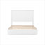 Structure de lit grand format hybride en bois massif blanc pour chambre résidentielle, style contemporain
