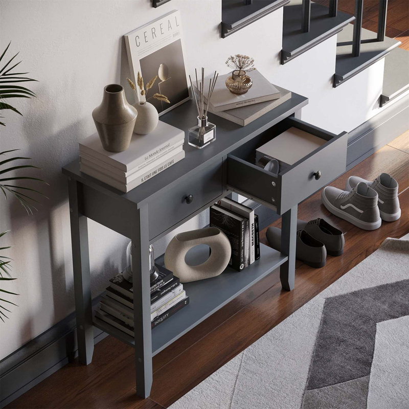 Annam Console Table, 74cm H x 80cm W x 30cm D, Grey
