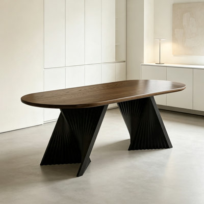 Retro Exquisite Oval-shaped Multi-functional Desk